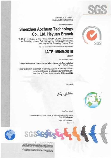 Chine Shenzhen Aochuan Technology Co., Ltd Certifications